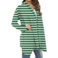 thumbnail image 5 of Amidoa Green Cardigans for Women Open Front Striped Long Sleeve Plus Size Long Soft Cardigans for Women XXL, 5 of 6