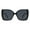 Black (Black), variant on Women's Sunglasses Oversized Square Butterfly Frame UV 400 Black, Smoke