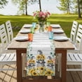 thumbnail image 4 of Table Runners 60 Inches Long Dress Scarves, Sunflower Gnomes Farmhouse Kitchen/Dining Table Runner, Small Coffee Tablerunners, Spring Eucalyptus Floral Gray Wooden 13x60 Inch, 4 of 9