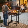 thumbnail image 2 of 4 Burner BBQ Propane Gas Grill with Side Burner 42000 BTU Output Stainless Steel Barbecue Grill with Enamel Coated Grates and Side Tables for Outdoor Cooking Kitchen and Patio Backyard, 2 of 23