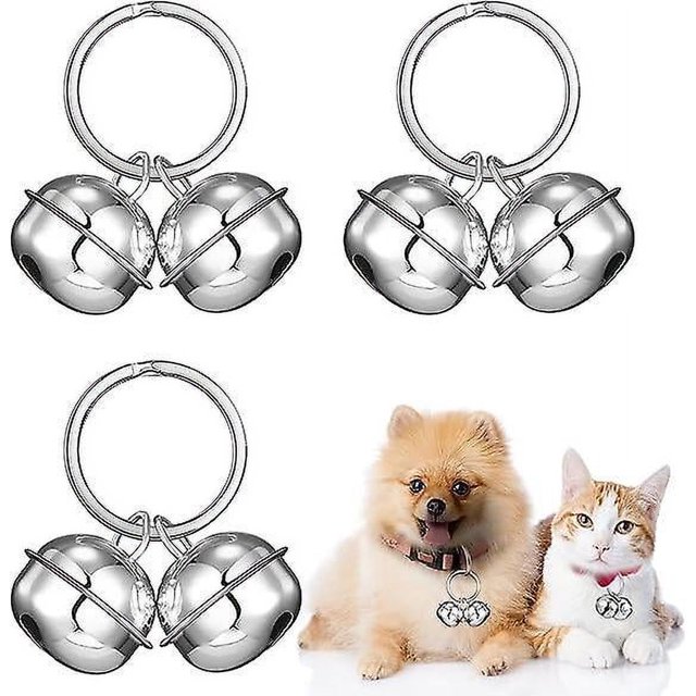 BR Juego de cascabeles para perros y gatos ruidosos, cascabeles para Collar con rastreador de mascotas, cascabeles colgantes con dijes para arnés para perros y gatos