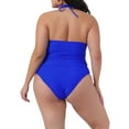 thumbnail image 4 of DARING DIVA Women's Plus Size Tankini Swimsuit Halter Swimdress 4X Royal Blue, 4 of 6