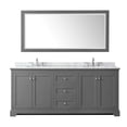 thumbnail image 4 of Wyndham Collection 80" Oval Sinks Wood Double Bathroom Vanity in Dark Gray, 4 of 6