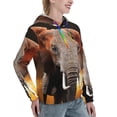 thumbnail image 6 of Haiem Elephant Sunset in Kenya for Women's Fashion Hoodies & Sweatshirts with Kangaroo Pocket,Hooded Sweatshirt with Eye-catching Drawstrings-XX-Large, 6 of 7