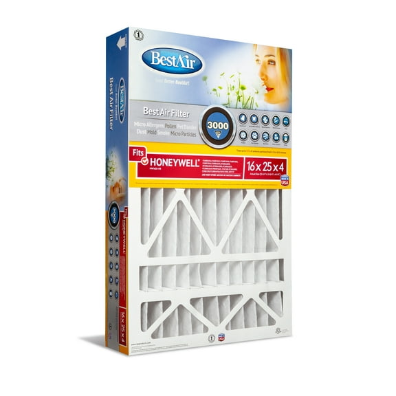 BestAir HW1625-13R Honeywell 16x25x4 Series 3000 MERV 13 Furnace Filter
