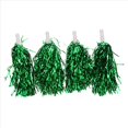 thumbnail image 4 of 96 Piezas Pompones de Porristas Pompones de Papel de Aluminio Metálico con Manejar de Plástico para Adultos, Niños, Porristas, Fiesta Verde, 4 of 5