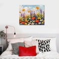thumbnail image 5 of JEUXUS  Flowers Wall Art Canvas Daisy Colorful 3d Textured Picture Landscape Wildflowers Painting, Purple Yellow Floral Artwork Large Framed for Living Room Bedroom Bathroom Office Home Decor, 5 of 6
