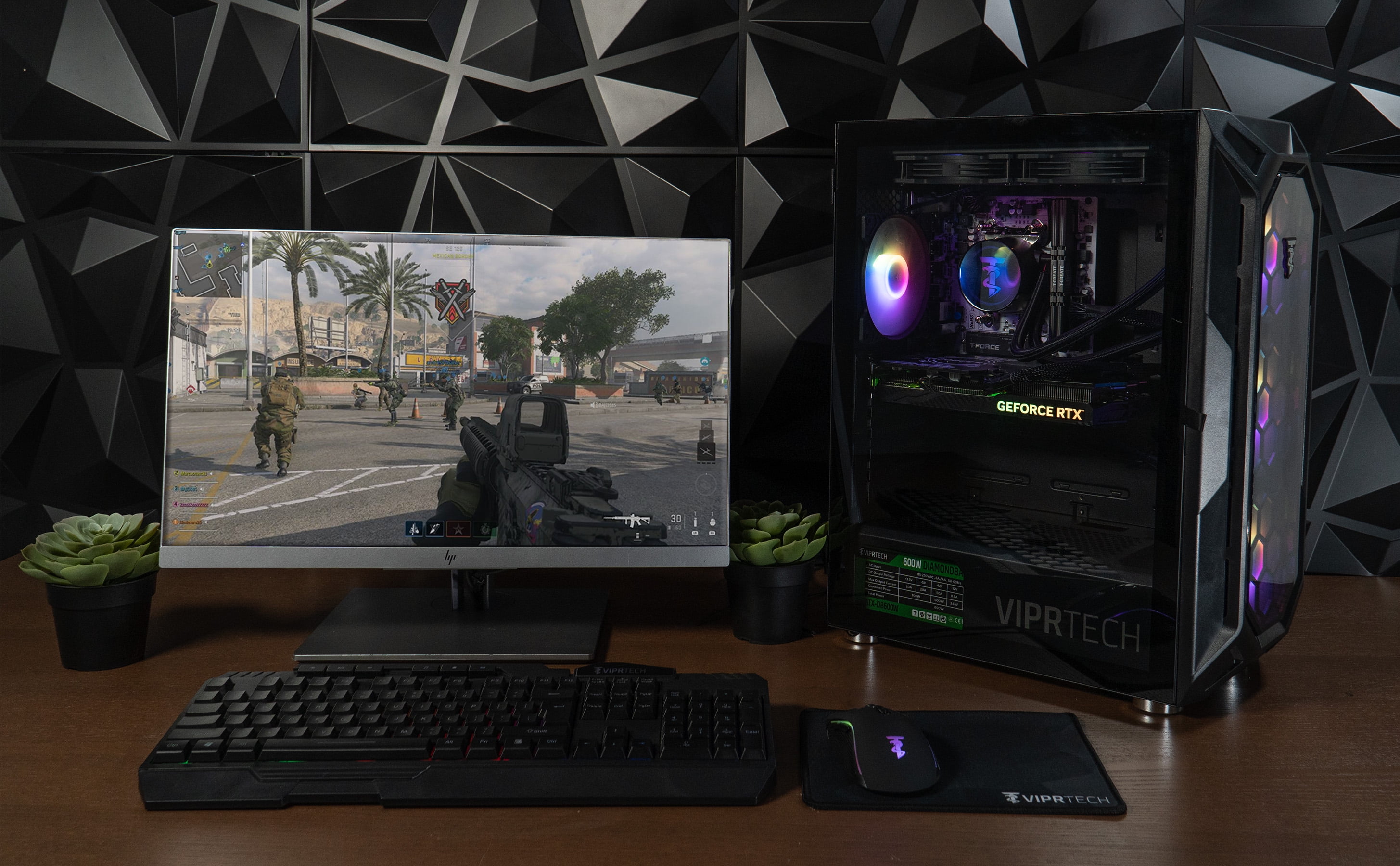 ViprTech Ghost Gaming PC - AMD Ryzen 7 (4.4Ghz), RX 580 8GB, 16GB DDR4, 500GB SSD, Desktop, Onyx Black