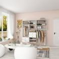 thumbnail image 3 of ModMakers White Modular Closet System, Wood Closet Organizer and Storage System Wardrobe w/ 9 Shelves & 4 Drawers, 78.74" W, 3 of 8