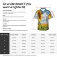 thumbnail image 5 of Balery butterfly and sunflower Print Men's Hawaiian Shirts Short Sleeve Beach Shirt Relaxed Fit Vacation Button Down Shirts,XX-Large, 5 of 7