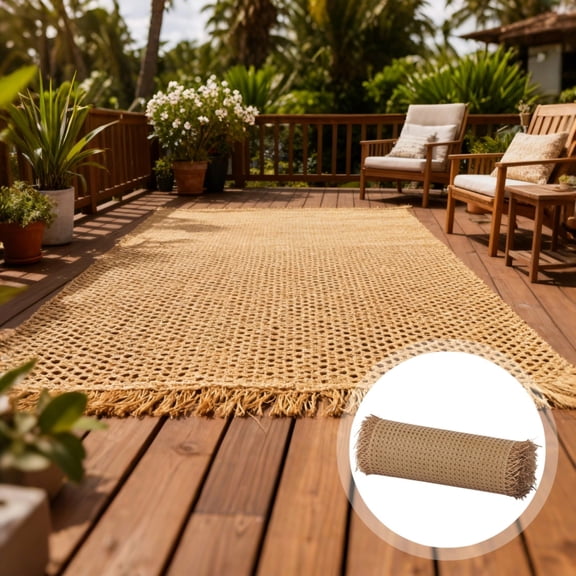 2 Pcs Plastic Cane Webbing Roll, 15.7 x 39.4 in / 40 x 100 cm Faux Cane Open Weave Mesh, Handwoven PE Synthetic Rattan Rolls, Long-Term for DIY Furniture Decoration