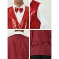thumbnail image 6 of NOMADIC NOOK Men's Shiny Party Sequin Sleeveless Tuxedo Vest Set with Bow Tie 2 Packs, 6 of 6