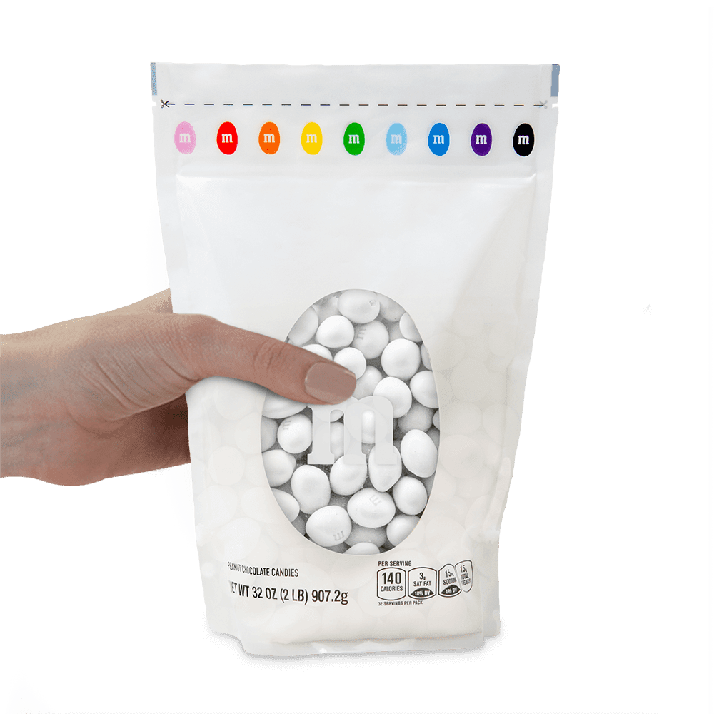 M&M'S Peanut White Candy, 2lb Resealable Bulk Bag