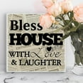 thumbnail image 6 of Zomyto 7x7 In Inspirational Couple Love Quotes Bless This House with Love and Laughter Wooden Box Sign, 6 of 7