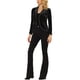 thumbnail image 2 of BLAZER DE VELVET DE MANGA LARGA CON SOLAPA DE UN BOTÓN PARA MUJERES CHIC DE OFICINA M NEGRO, 2 of 6