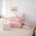 thumbnail image 6 of Castle Fairy Pink Bow Twin Bedding Sets 7-Piece for Kids Teens Girls,Dreamy Princess Pearl Bow Knot Bedding Comforter Set Microfiber,Chic Floral Flowers Breathable Sheet Sets,Ultra Soft Home Decor, 6 of 8
