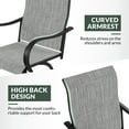 thumbnail image 6 of ELPOSUN Patio Swivel Bar Stools Chair of 4, Outdoor Bar Height Set, All Weather High Back and Armrest Rocking Stools & Bar Chairs for Backyard, Lawn Garden, Balcony and Pool, Grey White, 6 of 6