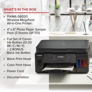 Canon MegaTank PIXMA G6020 All-In-One, Wireless Color Inkjet Printer for Home Office Use