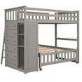 thumbnail image 5 of Harper & Bright Designs Twin Over Full Wooden Bunk Bed with 6 Storage Drawers and 3 Flexible Shelves, Twin Loft Bed with Movable Lower Bed for Bedroom, Gray, 5 of 10