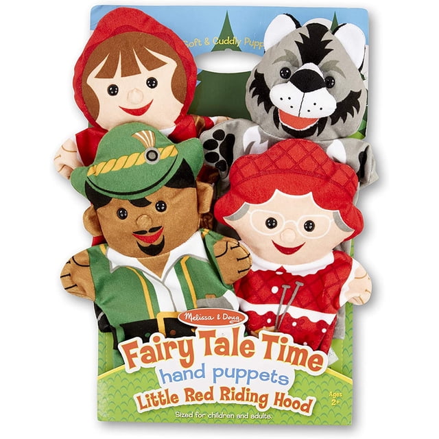 Set de 4 Títeres de Mano Caperucita Roja Melissa & Doug con el Lobo Abuela y Leñador Felpa Infantil Melissa & Doug MD-9452