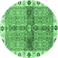 thumbnail image 1 of Ahgly Company Indoor Round Oriental Emerald Green Traditional Area Rugs, 5' Round, 1 of 4