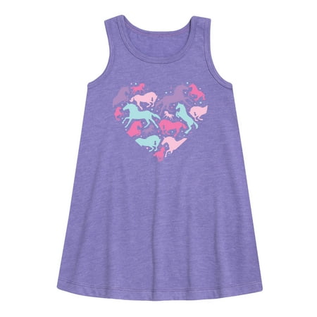 

Instant Message - Horse Heart - Toddler and Youth Girls A-line Dress