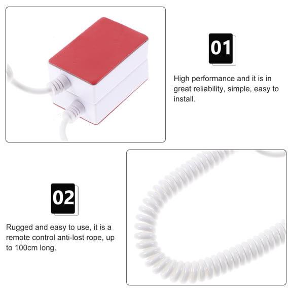 Toyvian White Retractable Remote Control Holder with Cable Tether Anti-Lost Strap for TV Remotes and Mobile Devices