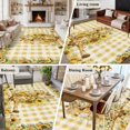 thumbnail image 6 of Area Rug 60×96in, Children's Day Cute Giraffe Floor Carpet Living Room Rug, Farm Sunflowers Yellow Plaid Non-Slip Welcome Mat Indoor Rugs for Bedroom Dining Room, 6 of 9
