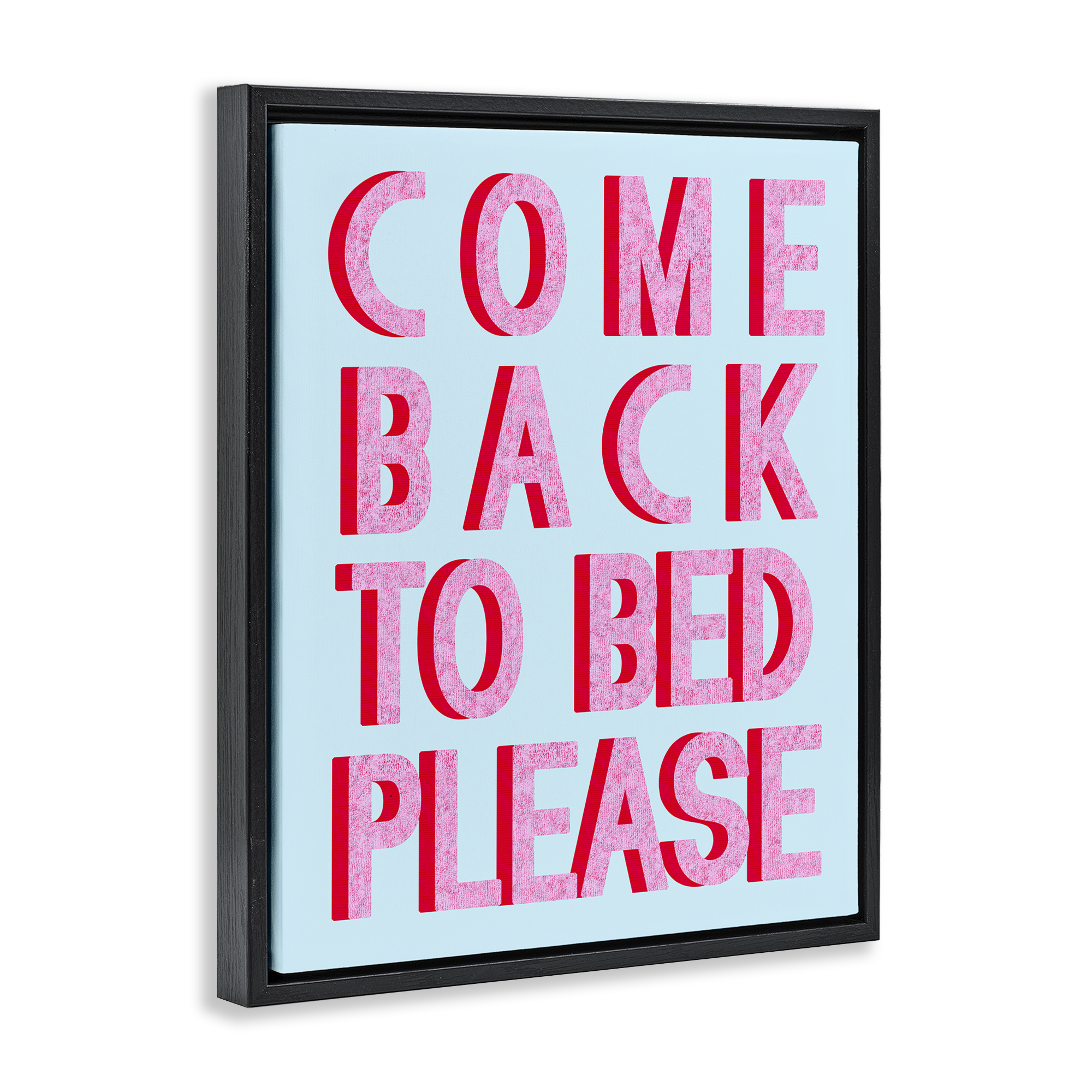 Stupell Industries Come Back To Bed Typography Painting Black Floater Framed Art Print Wall Art, 17 x 21