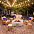 thumbnail image 6 of AVAWING 2-Piece Outdoor Propane Firepit Table Set, Auto-Ignition, 50,000 BTU Steel, White, 6 of 7
