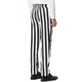 thumbnail image 3 of INSPIRE CHIC Men's Striped Dress Pant Classic Fit Flat Front Business Work Prom Trousers 28 Black White, 3 of 7
