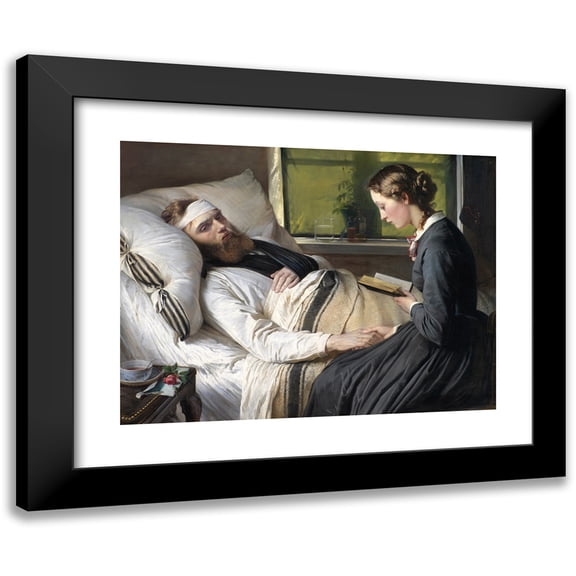 Elisabeth Jerichau Baumann 14x12 Black Modern Framed Museum Art Print Titled - A Wounded Danish Soldier (1865)