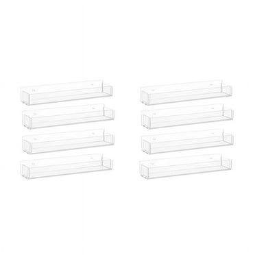 Spice Rack Organizer,Clear Acrylic Spice Shelf Storage Holder for Wall Kitchen Pantry Cabinet Door 8 Pack