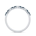 thumbnail image 2 of Rosec Jewels Natural London Blue Topaz Half Eternity Ring - AAA Quality - Pear Shape Blue Topaz Diamond Ring - with Jewelry Box, 10K White Gold, US 12.50, 2 of 8
