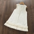 thumbnail image 6 of ITSAME Girls Dress, Ruffled Hem Round Neck Sleeveless Summer Casual Fashion A-Line Dress Beige 5-6T, 6 of 9