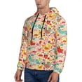 thumbnail image 3 of Pofeuu Colorful Chicken Print Mens Casual Hooded Collar Drawstring Hoodies Pullover Sweatshirts Casual Long Sleeve Shirts-4X-Large, 3 of 7