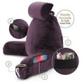 thumbnail image 2 of Nestl Reading Pillow, Extra Large Comfortable Bed Rest Pillow with Arms - Premium Shredded Memory Foam TV Pillow, Detachable Neck Roll & Lumbar Support Pillow - Purple Eggplant, 2 of 8
