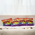 thumbnail image 7 of Ambesonne Rainbow Throw Pillow Cover 4 Pack, Pop Art Comics Pride, 18", Multicolor, 7 of 7