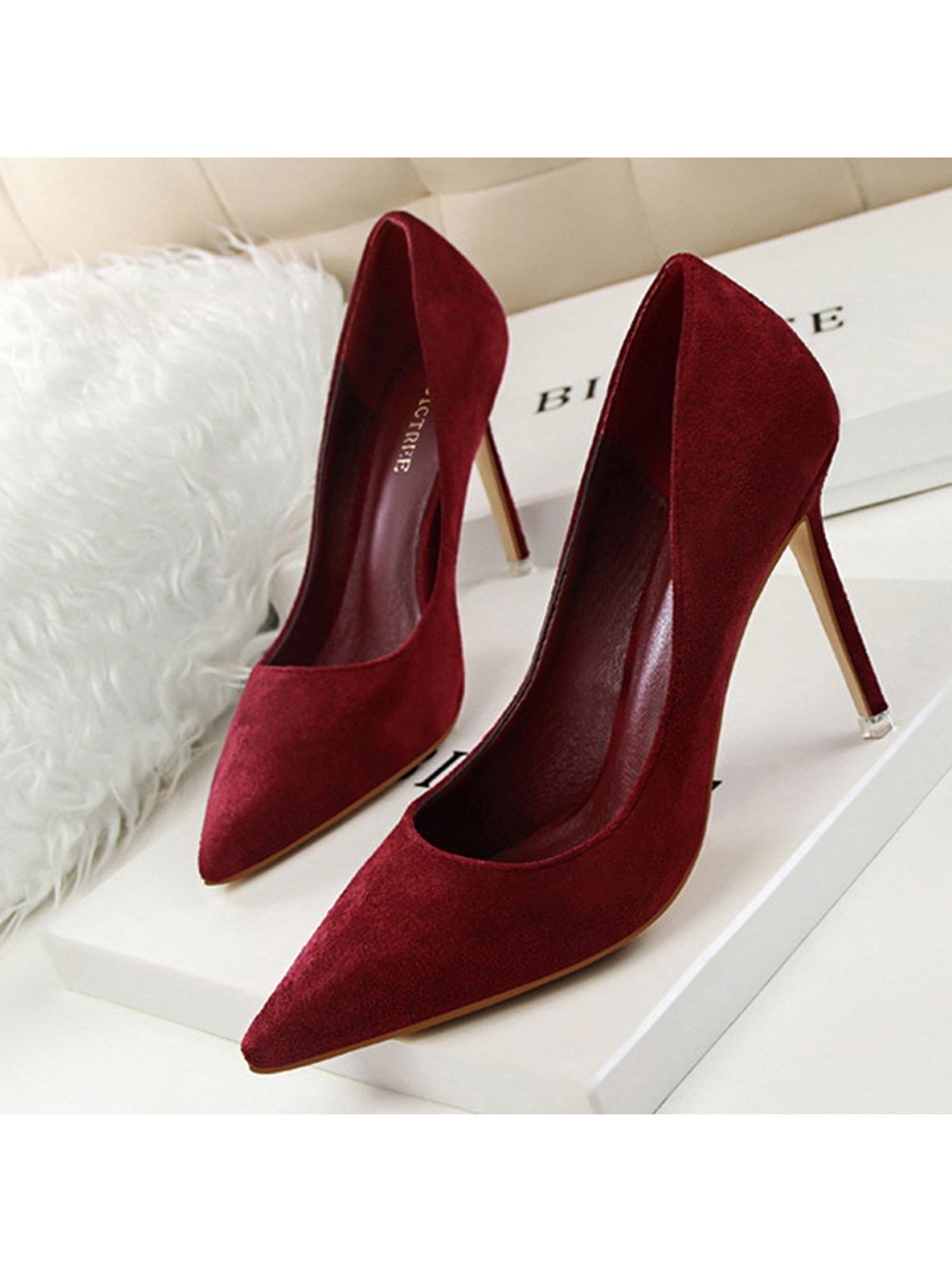 Difumos Ladies Comfort Slip On High Heels Lightweight Dress Shoes