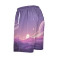 thumbnail image 5 of Men's Pajama Bottoms Athletic Shorts For Men Casual Cotton Purple Planets, 5 of 7