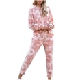 thumbnail image 1 of Pantalones de manga larga estampados sueltos de moda para mujer, traje informal de dos piezas Wmkox8yi bvn2504, 1 of 6