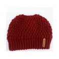 thumbnail image 2 of WomensPonytail Beanie Hat High Messy Bun Stretch Knitted Ponytail Cap, 2 of 5