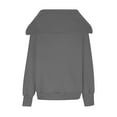 thumbnail image 6 of ShomPort Womens Fall Half Zip Pullover Tops Long Sleeve Solid Color Lapel Sweatshirts Comfy Loose Clothes, 6 of 7
