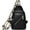 Black, variant on Women's Casual Daypack Classics Sling Shoulder Bag Soft PU Leather Backpack Ladies Chest Bags for Travel Hiking (Brown)