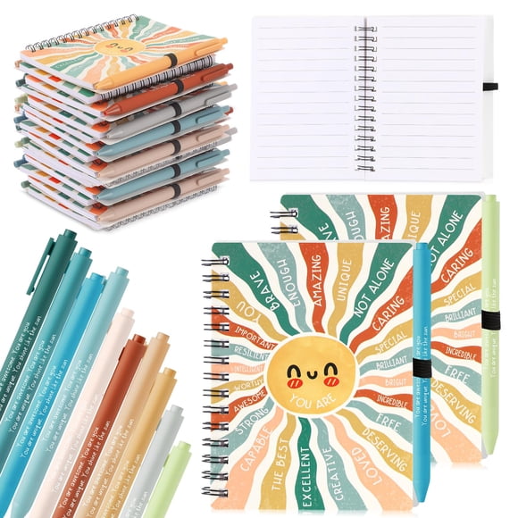 Thenshop 80 Pcs Bulk Mental Health Wellness Gifts Set: 40 Positive Affirmation Journal Notebooks & 40 Self Care Pens for Employee Coworker Mindfulnes