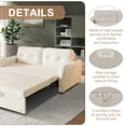 thumbnail image 6 of Aukfa 66.2" Pull Out Sofa Bed, Convertible Loveseat Sleeper Sofa Couch, Beige, 6 of 8