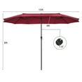 thumbnail image 4 of Costway 15FT Patio Double-Sided Umbrella Crank Outdoor Garden Market Sun Shade Wine, 4 of 9