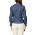 thumbnail image 3 of Allegra K Women's Dots Button Front Elegant Peter Pan Collar Shirt, 3 of 6