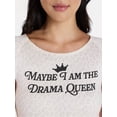 thumbnail image 4 of Women's Drama Queen Graphic Tee with Short Sleeves, Sizes XXS-XXL, 4 of 5