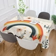 thumbnail image 2 of Yayeee Tablecloths for Rectangular Tables 60 x 60 inch Party Table Cover, Cute Rainbow, 2 of 6
